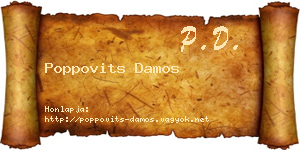 Poppovits Damos névjegykártya